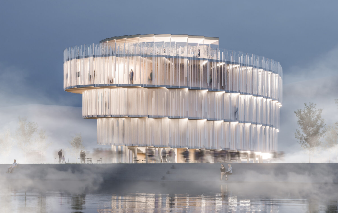 Spirálovitý ochoz pavilonu bude hostit českou výstavu, uprostřed se nachází auditorium. | © Apropos Architects, vizualizace: ZAN studio Spirálovitý ochoz pavilonu bude hostit českou výstavu, uprostřed se nachází auditorium. | © Apropos Architects, vizualizace: ZAN studio