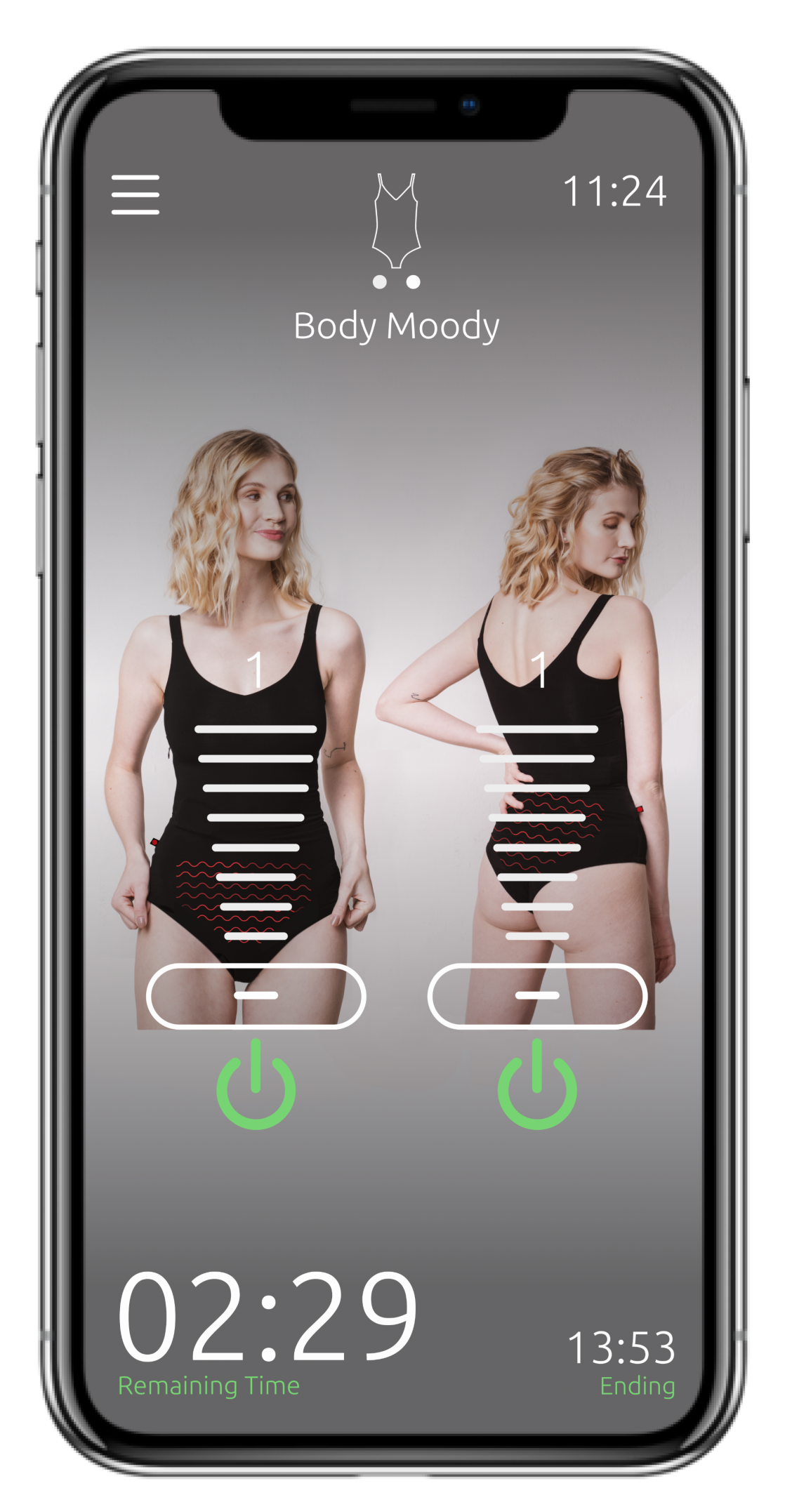 Součástí projektu Body Moody je i mobilní aplikace, přes kterou mohou uživatelky regulovat teplotu. | © Kateřina Rydlová Součástí projektu Body Moody je i mobilní aplikace, přes kterou mohou uživatelky regulovat teplotu. | © Kateřina Rydlová